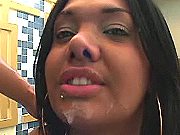 Kinky latina shemale takes big cock